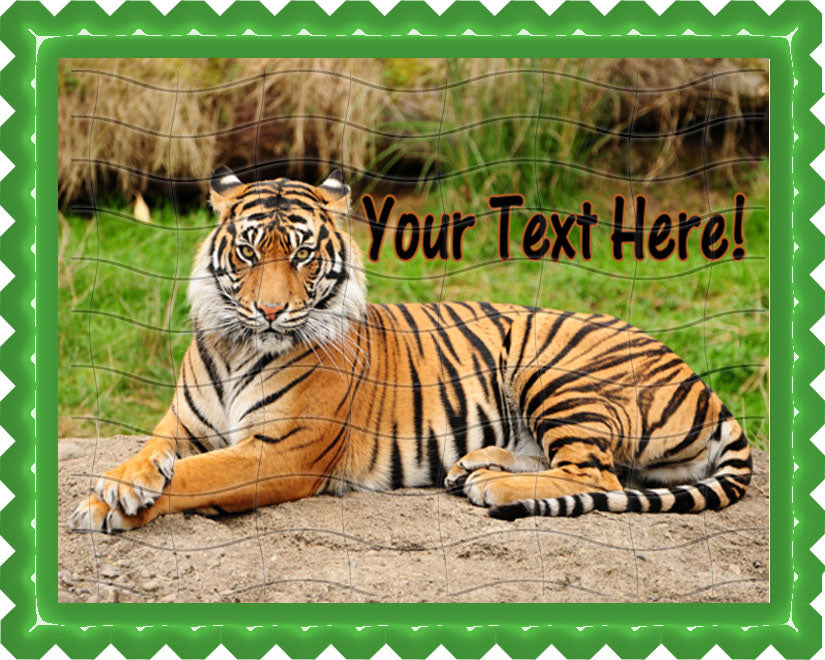 Tiger portrait - Edible Cake Topper, Cupcake Toppers, Strips