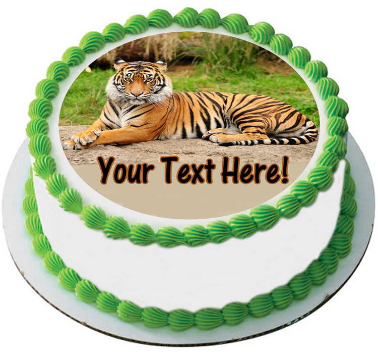 Tiger portrait - Edible Cake Topper, Cupcake Toppers, Strips