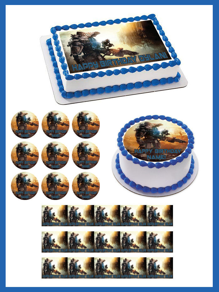 TITANFALL - Edible Birthday Cake Topper OR Cupcake Topper, Decor