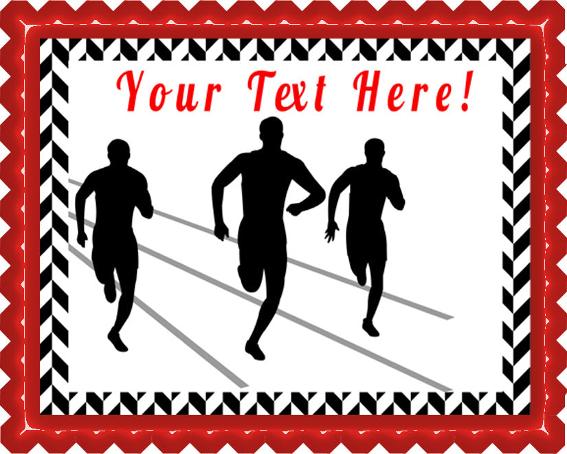 Track and Field Athletes - Edible Cake Topper, Cupcake Toppers, Strips