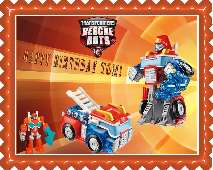 Transformers Rescue Bots (Nr6) - Edible Cake Topper OR Cupcake Topper, Decor