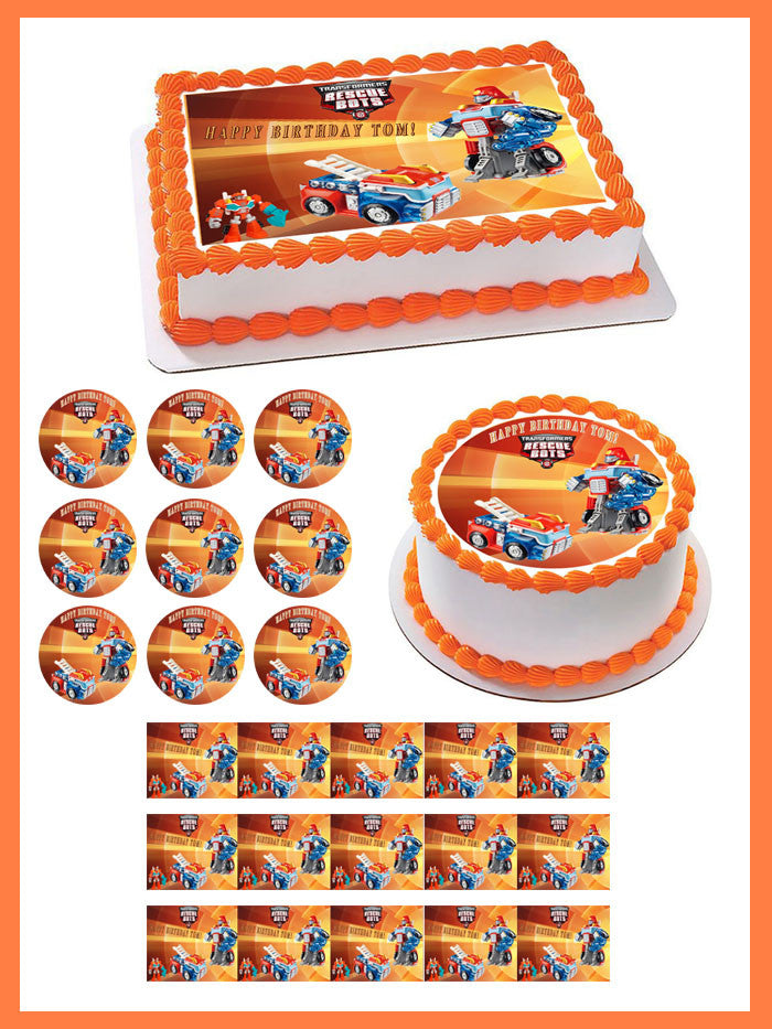 Transformers Rescue Bots (Nr6) - Edible Cake Topper OR Cupcake Topper, Decor