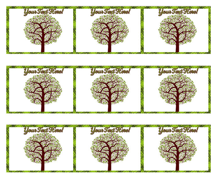 Tree Nature Symbol - Edible Cake Topper, Cupcake Toppers, Strips