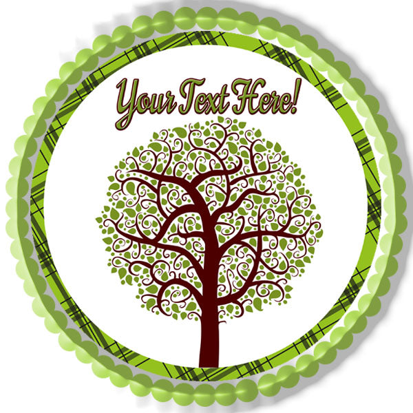 Tree Nature Symbol - Edible Cake Topper, Cupcake Toppers, Strips