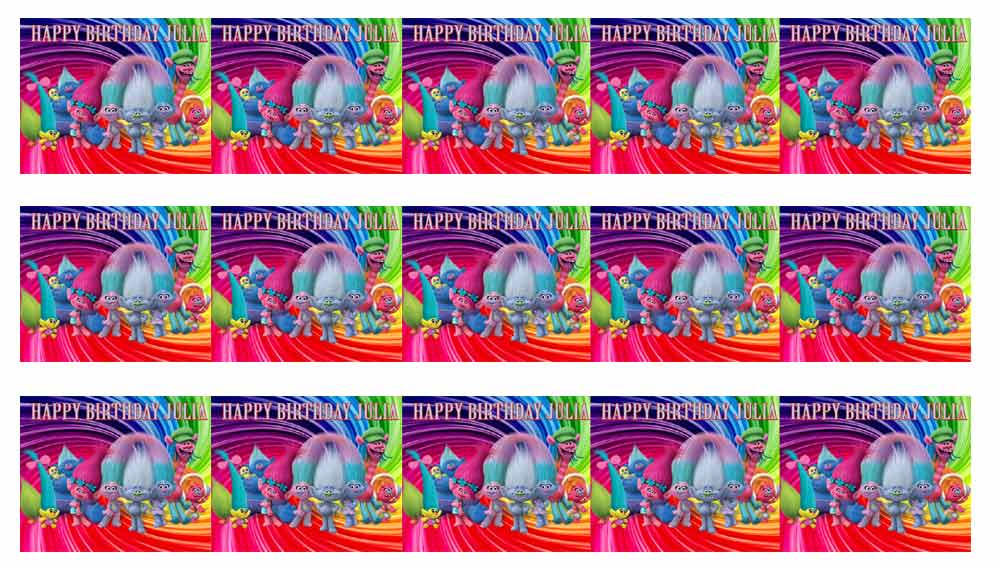 Trolls - Edible Cake Topper OR Cupcake Topper, Decor
