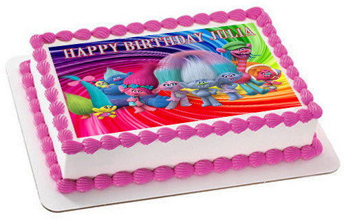 Trolls - Edible Cake Topper OR Cupcake Topper, Decor