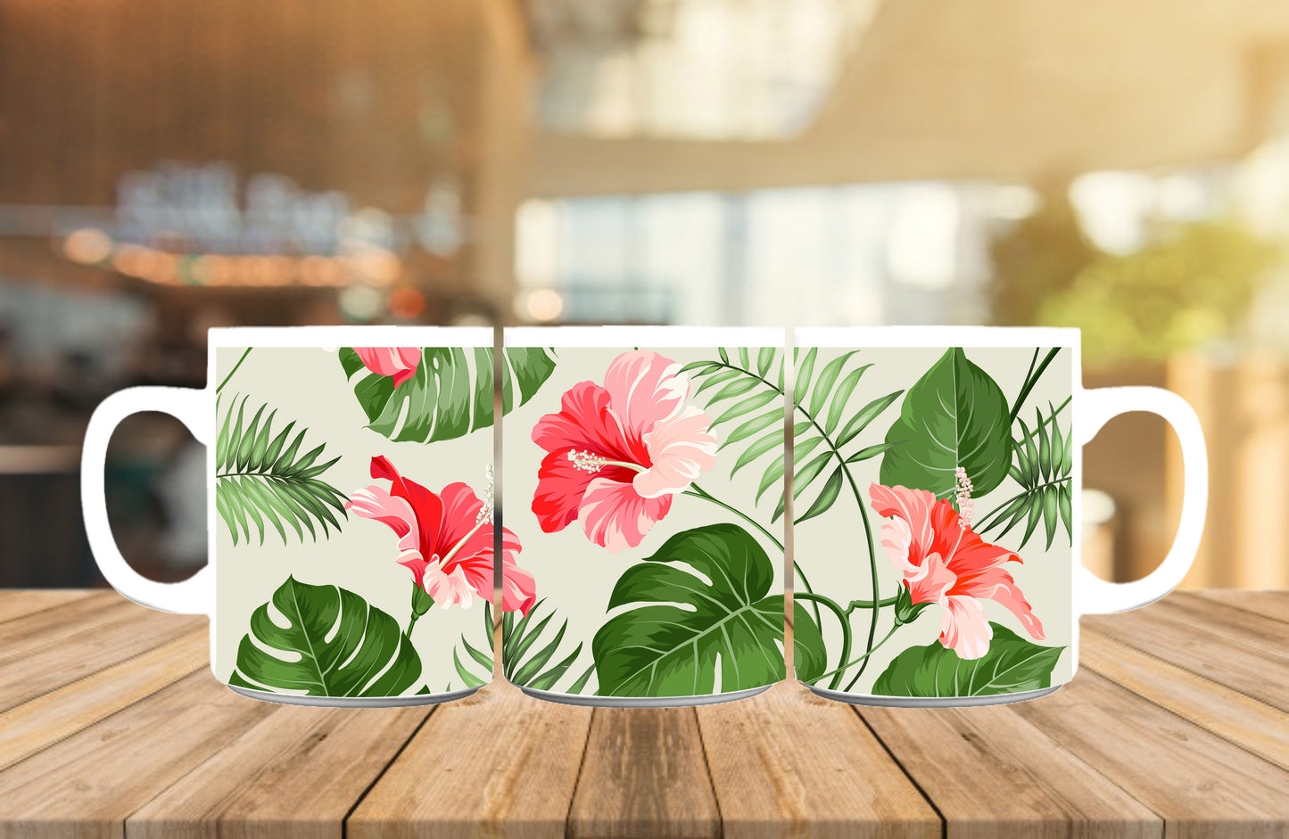 Tropical Pattern Mug, Birthday Gift, Custom Mug Gift for Mom, Anniversary Gift for Her/Him, Valentine's day gifts