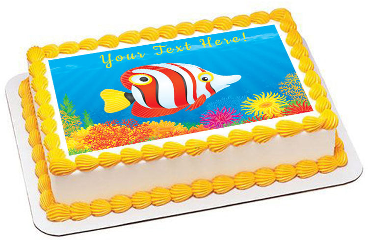Tropical Fish - Edible Cake Topper, Cupcake Toppers, Strips