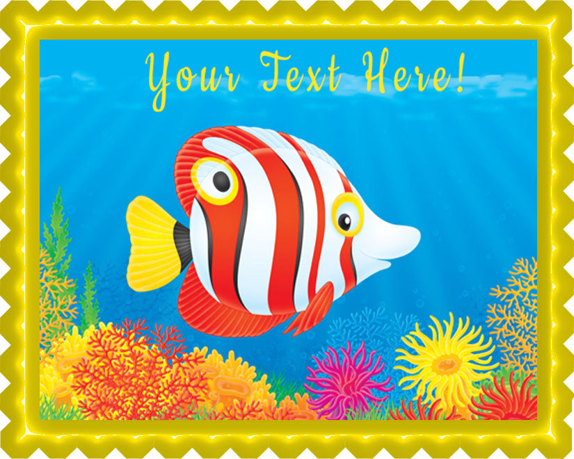 Tropical Fish - Edible Cake Topper, Cupcake Toppers, Strips