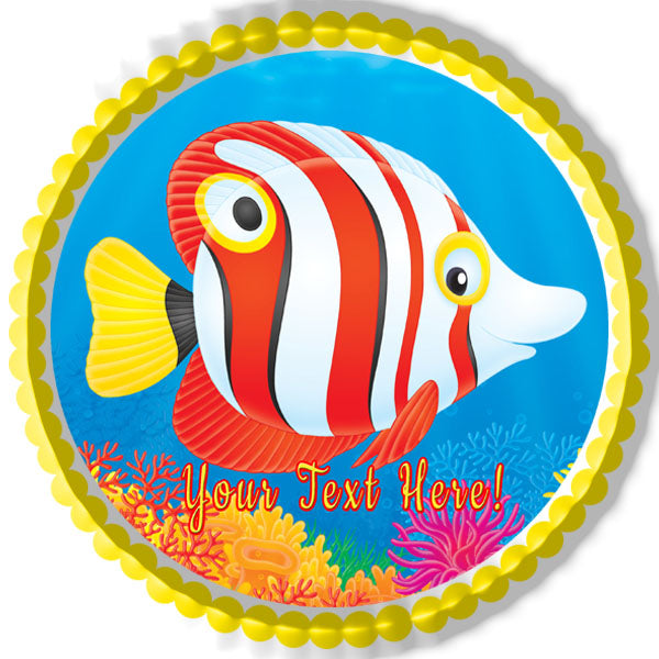 Tropical Fish - Edible Cake Topper, Cupcake Toppers, Strips