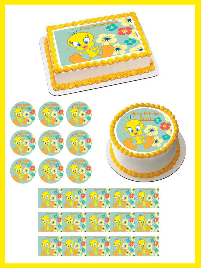 Tweety Bird - Edible Cake Topper OR Cupcake Topper, Decor