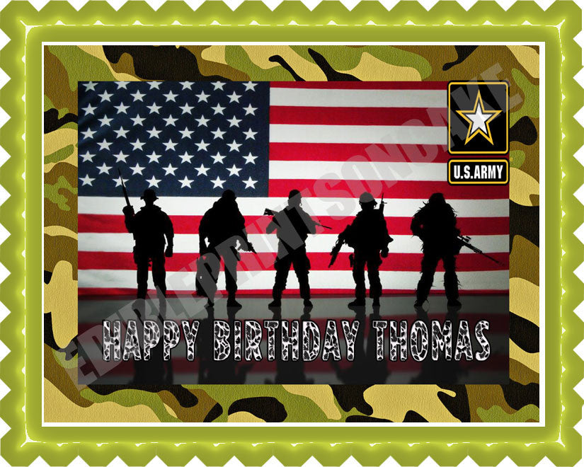 US ARMY - Edible Cake Topper OR Cupcake Topper, Decor