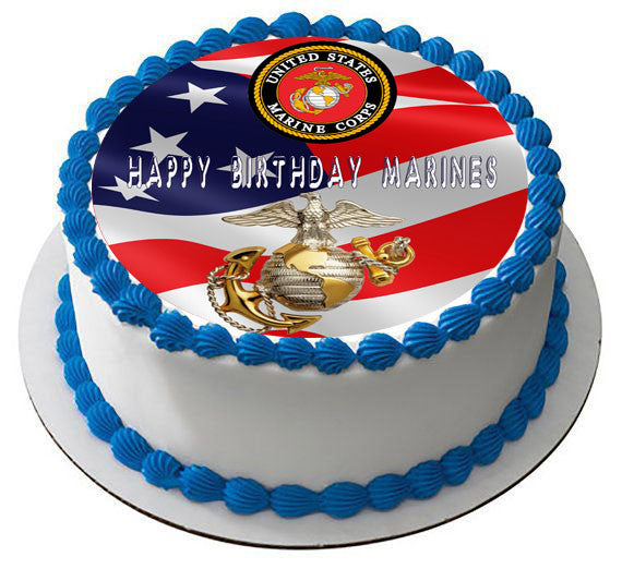US Marine Corp - Edible Cake Topper OR Cupcake Topper, Decor