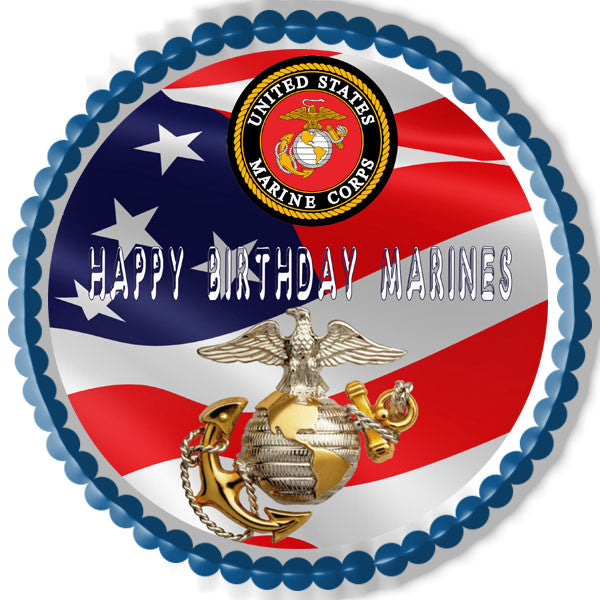 US Marine Corp - Edible Cake Topper OR Cupcake Topper, Decor