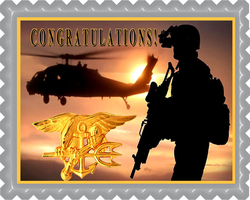 US Navy Seal - Edible Cake Topper OR Cupcake Topper, Decor