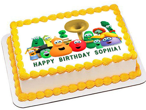 VEGGIE TALES Characters - Edible Cake Topper OR Cupcake Topper, Decor