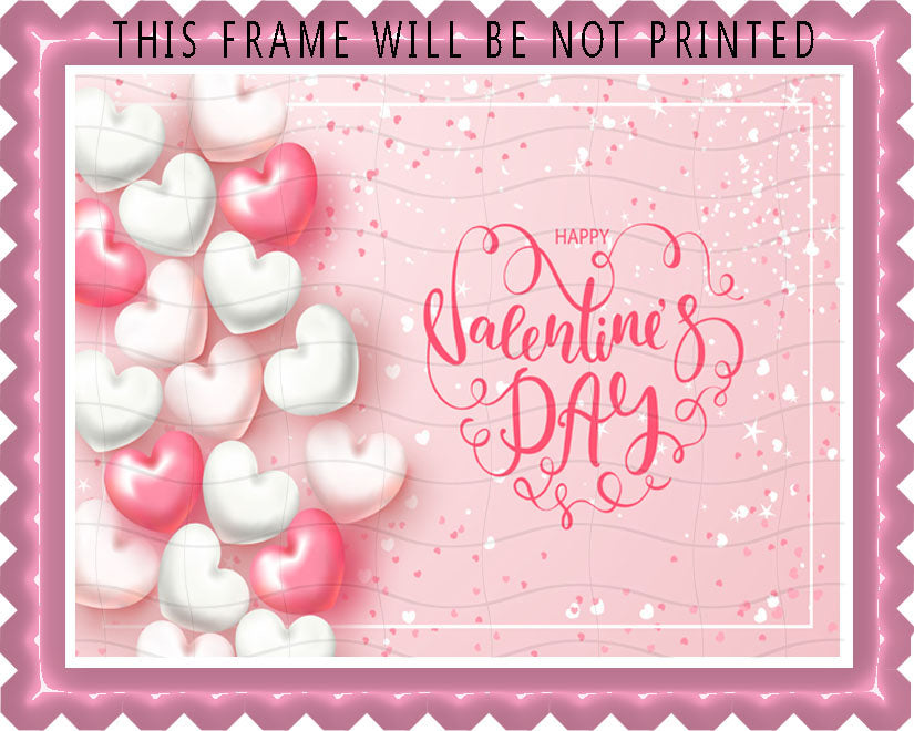 Valentine`s Day - Edible Cake Topper, Cupcake Toppers, Strips