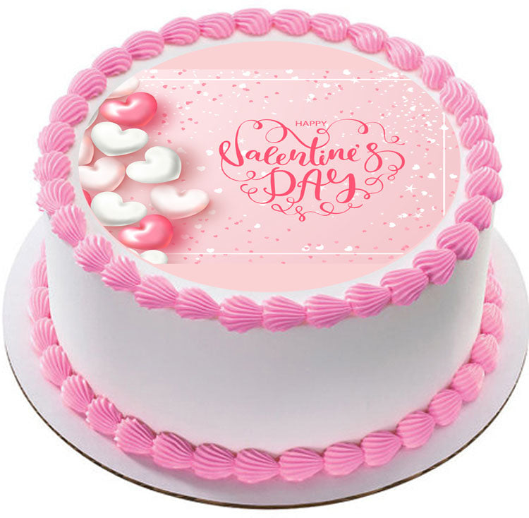 Valentine`s Day - Edible Cake Topper, Cupcake Toppers, Strips