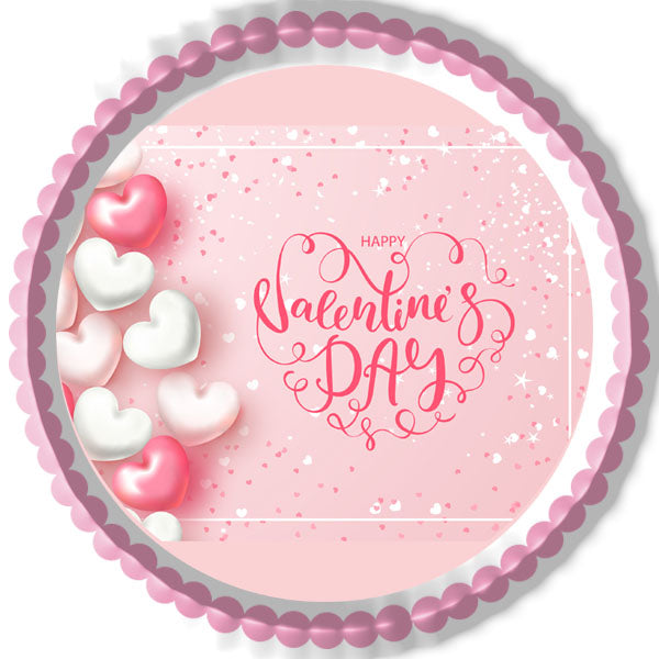Valentine`s Day - Edible Cake Topper, Cupcake Toppers, Strips