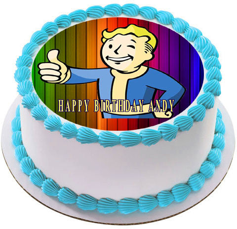 Vault Boy - Edible Cake Topper OR Cupcake Topper, Decor