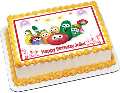 VEGGIE TALES Characters (Nr6) - Edible Cake Topper OR Cupcake Topper, Decor
