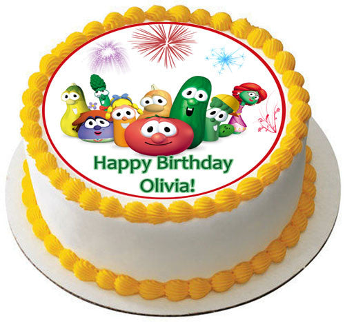 VEGGIE TALES Characters (Nr6) - Edible Cake Topper OR Cupcake Topper, Decor