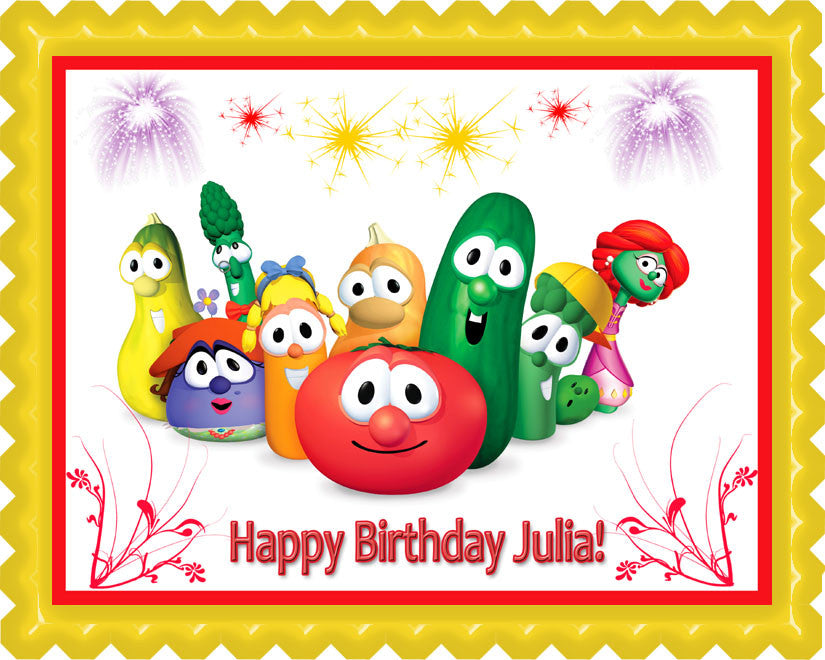 VEGGIE TALES Characters (Nr6) - Edible Cake Topper OR Cupcake Topper, Decor