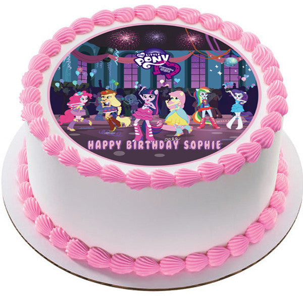 My Little Pony Equestria Girls Edible Birthday Cake Topper OR Cupcake Topper, Decor - Edible Prints On Cake (Edible Cake &Cupcake Topper)