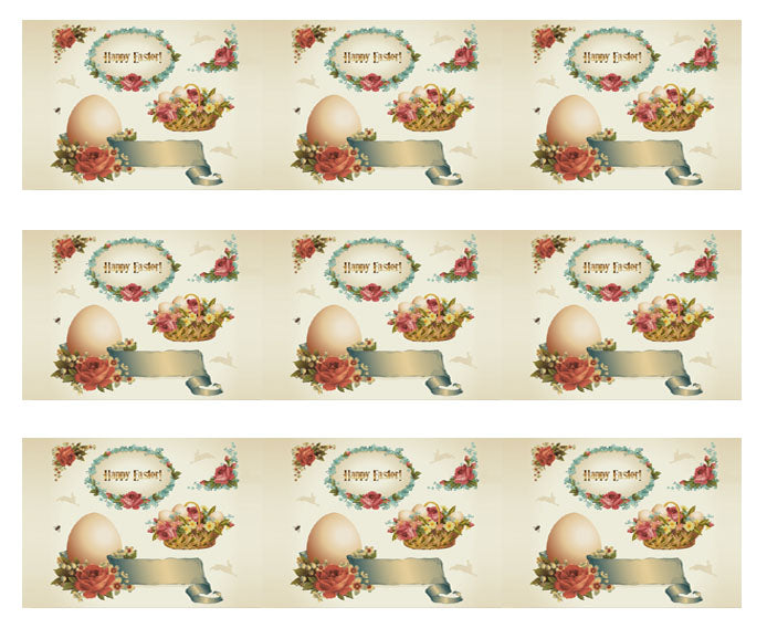 Vintage Easter - Edible Cake Topper, Cupcake Toppers, Strips