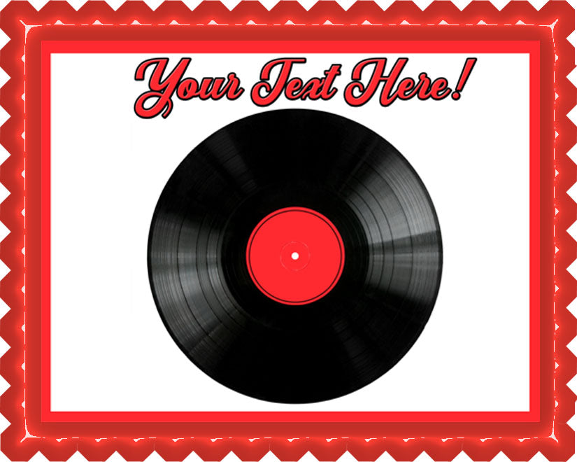 Vinyl Record - Edible Cake Topper, Cupcake Toppers, Strips