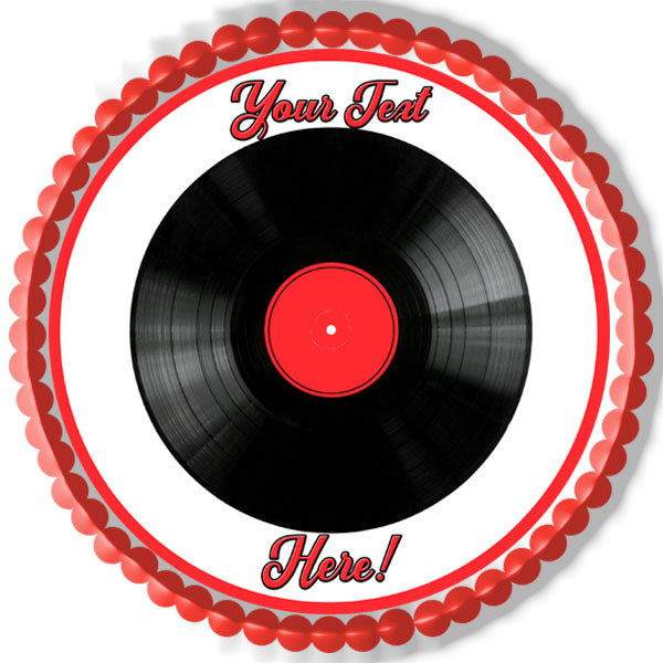 Vinyl Record - Edible Cake Topper, Cupcake Toppers, Strips