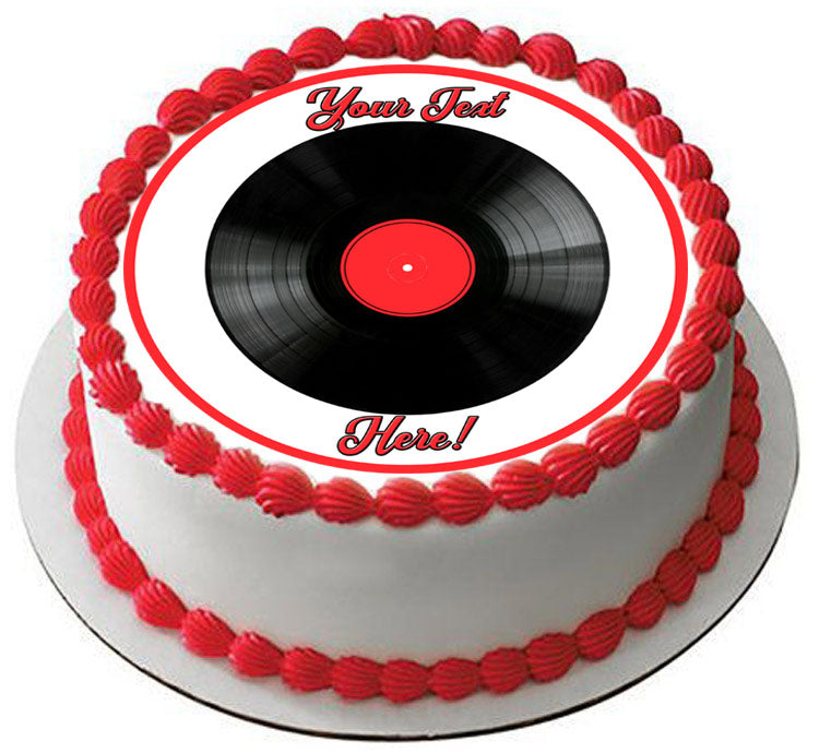 Vinyl Record - Edible Cake Topper, Cupcake Toppers, Strips
