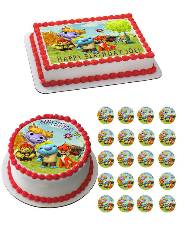 Wallykazam Norville Bobgoblin Wally Characters - Edible Birthday Cake Topper OR Cupcake Topper, Decor