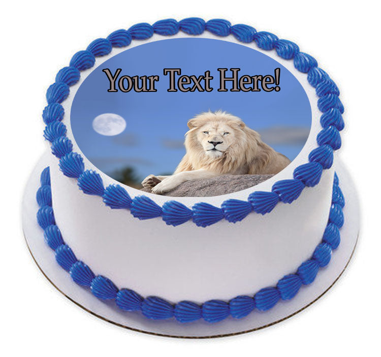 White Lion - Edible Cake Topper, Cupcake Toppers, Strips