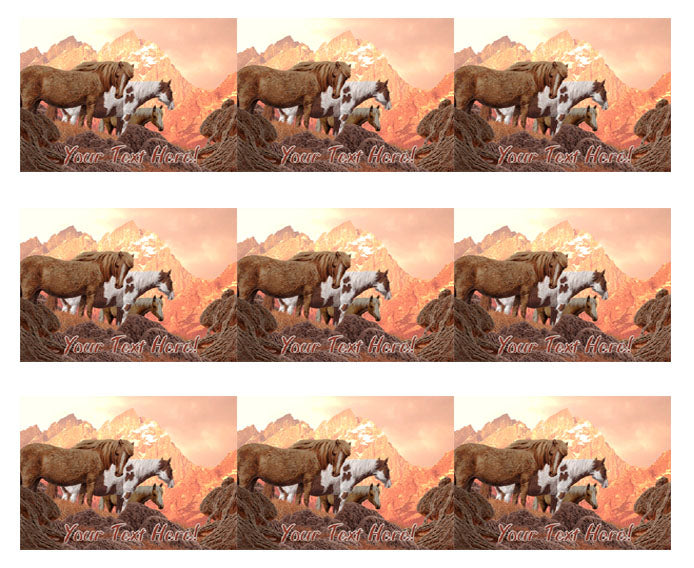 Wild Horses - Edible Cake Topper, Cupcake Toppers, Strips