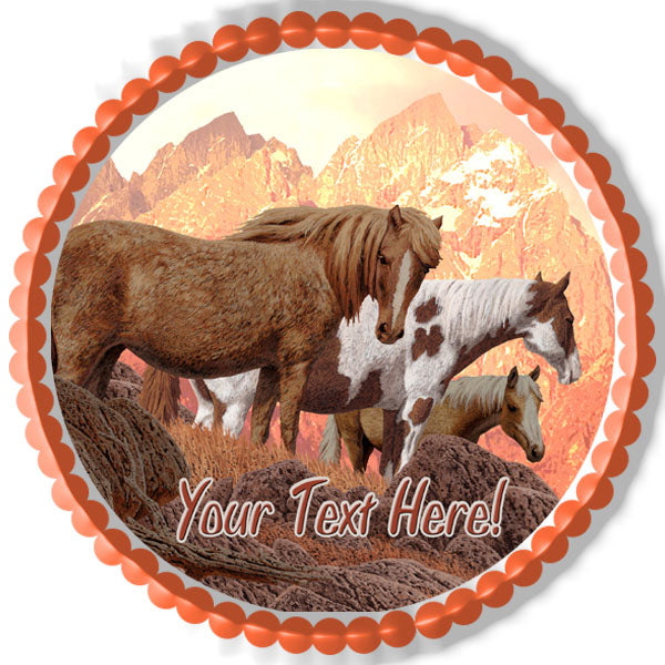Wild Horses - Edible Cake Topper, Cupcake Toppers, Strips