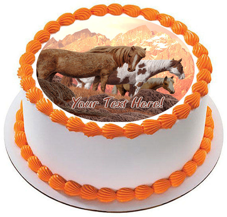 Wild Horses - Edible Cake Topper, Cupcake Toppers, Strips