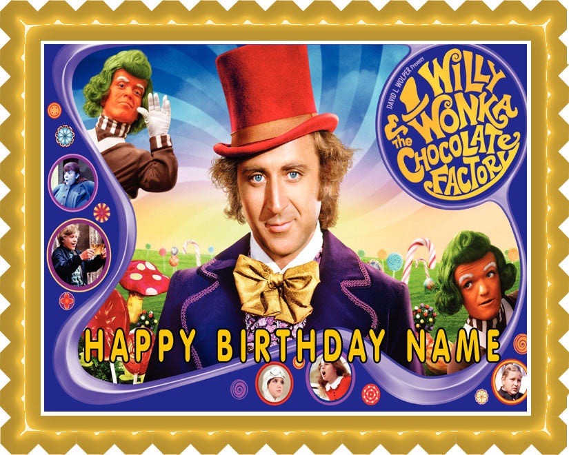 Willy Wonka - Edible Cake Topper OR Cupcake Topper, Decor