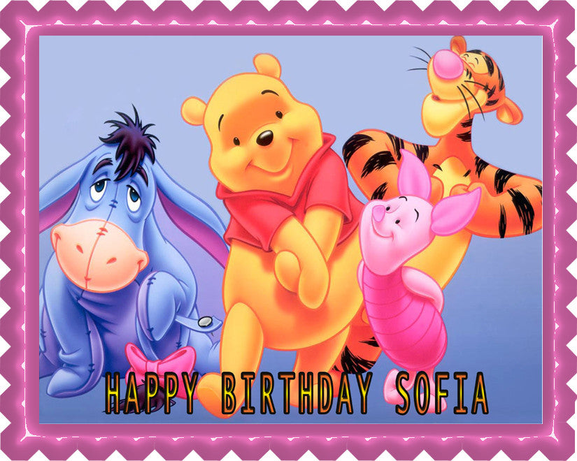 Winnie Pooh (Nr2) - Edible Cake Topper OR Cupcake Topper, Decor