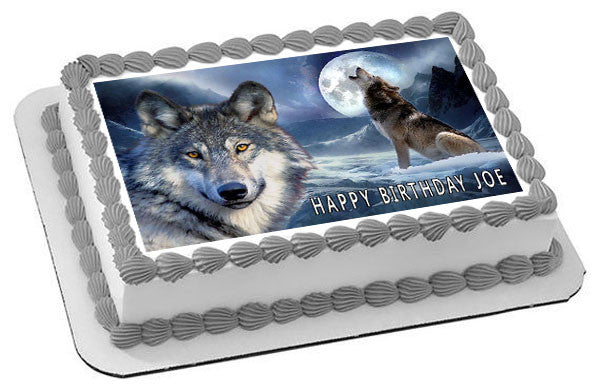 Wolf (Nr2) - Edible Cake Topper OR Cupcake Topper, Decor