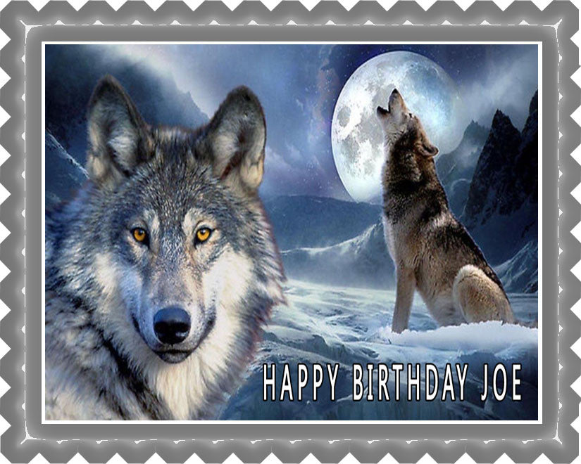 Wolf (Nr2) - Edible Cake Topper OR Cupcake Topper, Decor