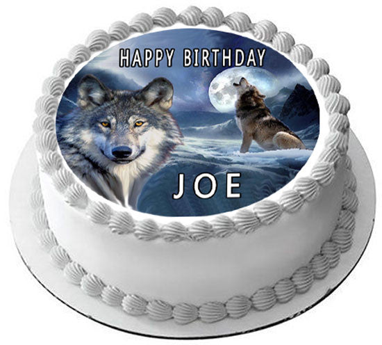 Wolf (Nr2) - Edible Cake Topper OR Cupcake Topper, Decor