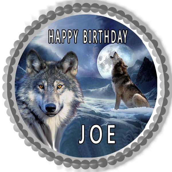 Wolf (Nr2) - Edible Cake Topper OR Cupcake Topper, Decor
