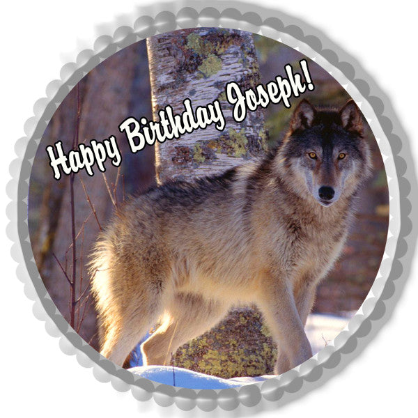 Wolf - Edible Cake Topper OR Cupcake Topper, Decor
