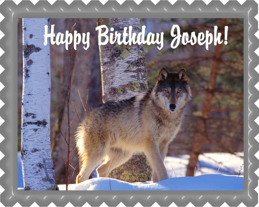 Wolf - Edible Cake Topper OR Cupcake Topper, Decor