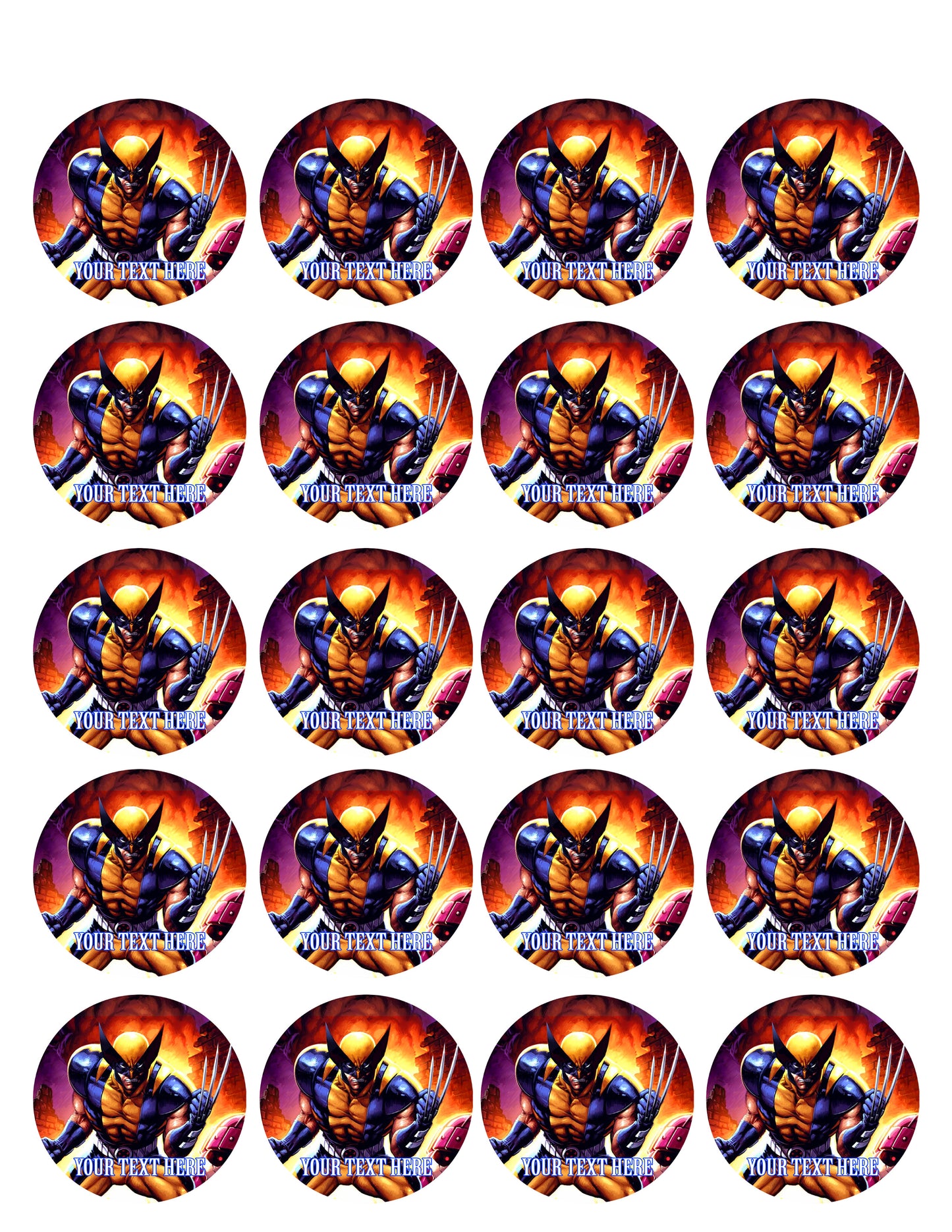 Wolverine - Edible Cake Topper, Cupcake Toppers, Strips
