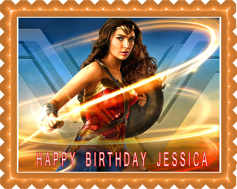 Wonder Woman (2 B) - Edible Cake Topper OR Cupcake Topper, Decor