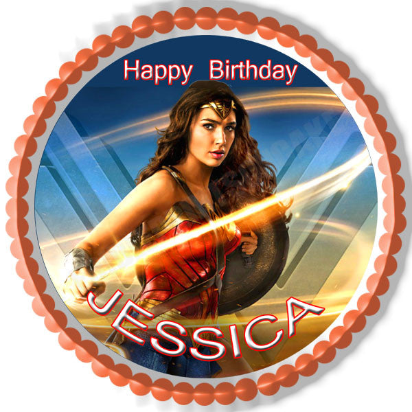 Wonder Woman (2 B) - Edible Cake Topper OR Cupcake Topper, Decor