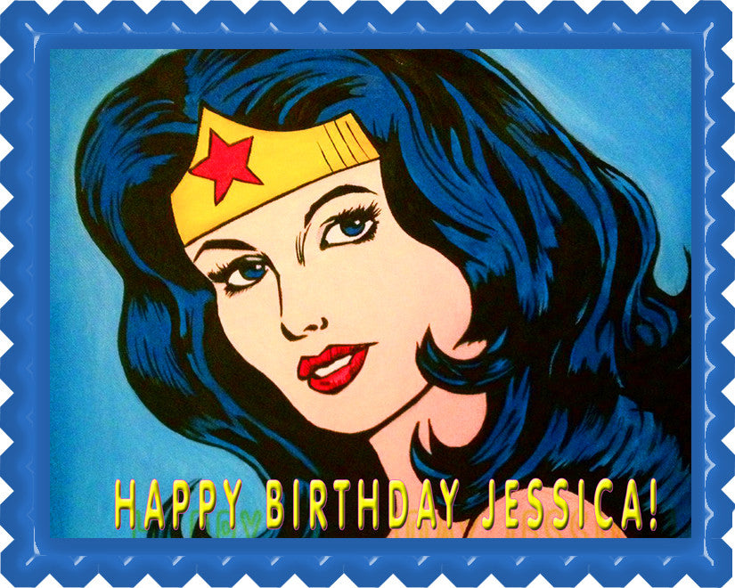 WONDER WOMAN - Edible Cake Topper OR Cupcake Topper, Decor
