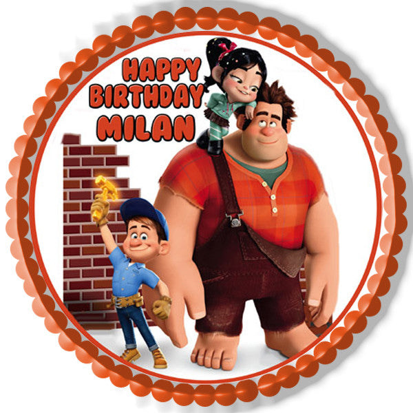 Wreck It Ralph Edible Birthday Cake Topper OR Cupcake Topper, Decor - Edible Prints On Cake (Edible Cake &Cupcake Topper)